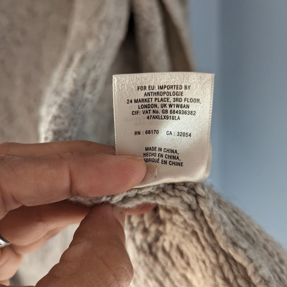 Anthropologie Bondurant Sherpa Sweater Coat Cardigan Sleeping On Snow - Picture 12 of 13